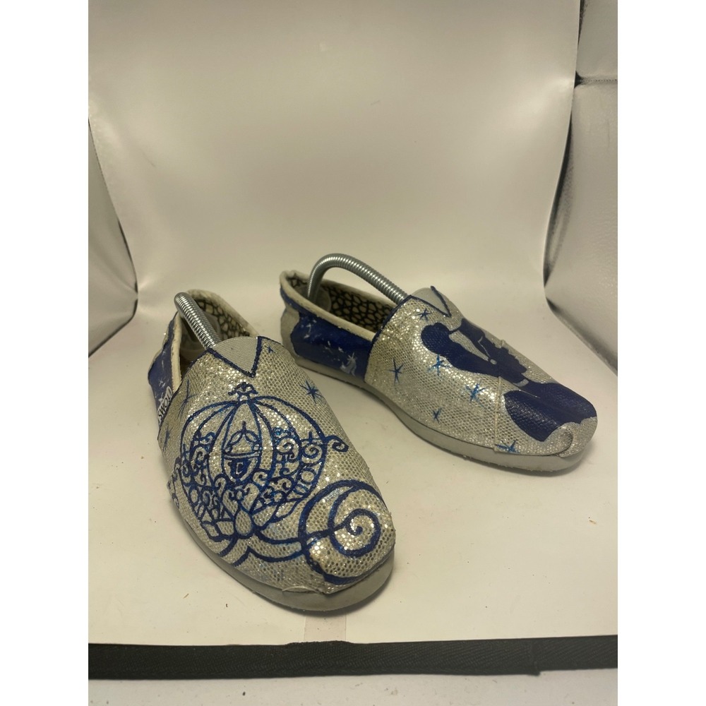 Toms Shoes Womens 7w Classic Hand Painted‎ Cinderella  Shoes